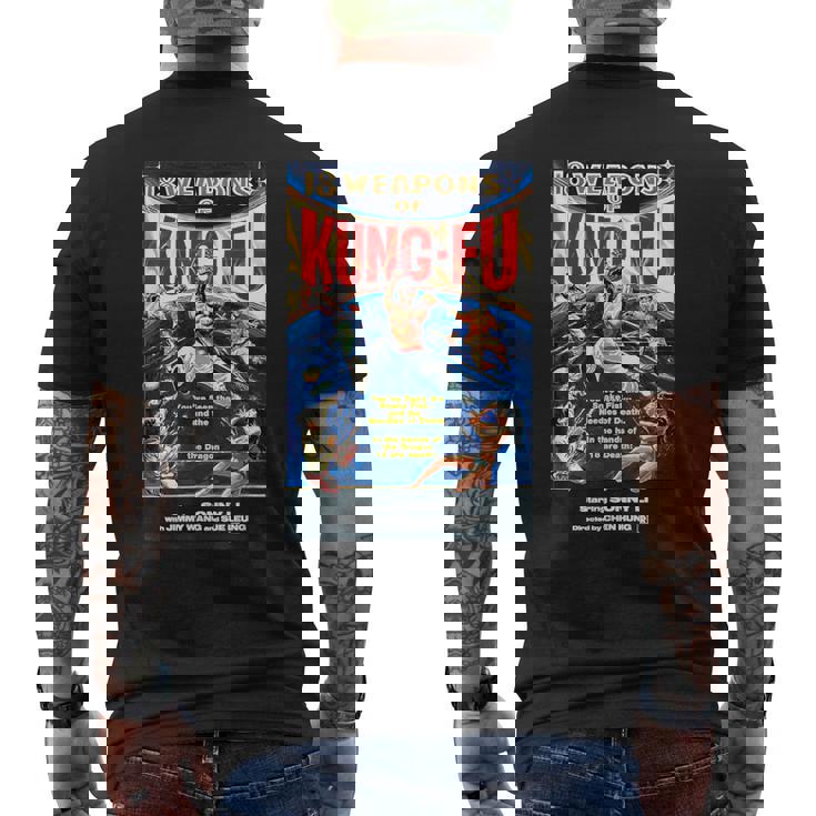 ヴィンテージカンフー格闘技 映画レトロギフト メンズTシャツ バックプリント