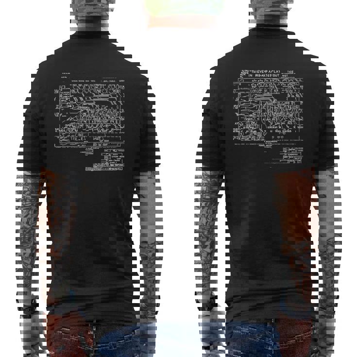 ヴィンテージギターアンプ 図面 メンズTシャツ バックプリント