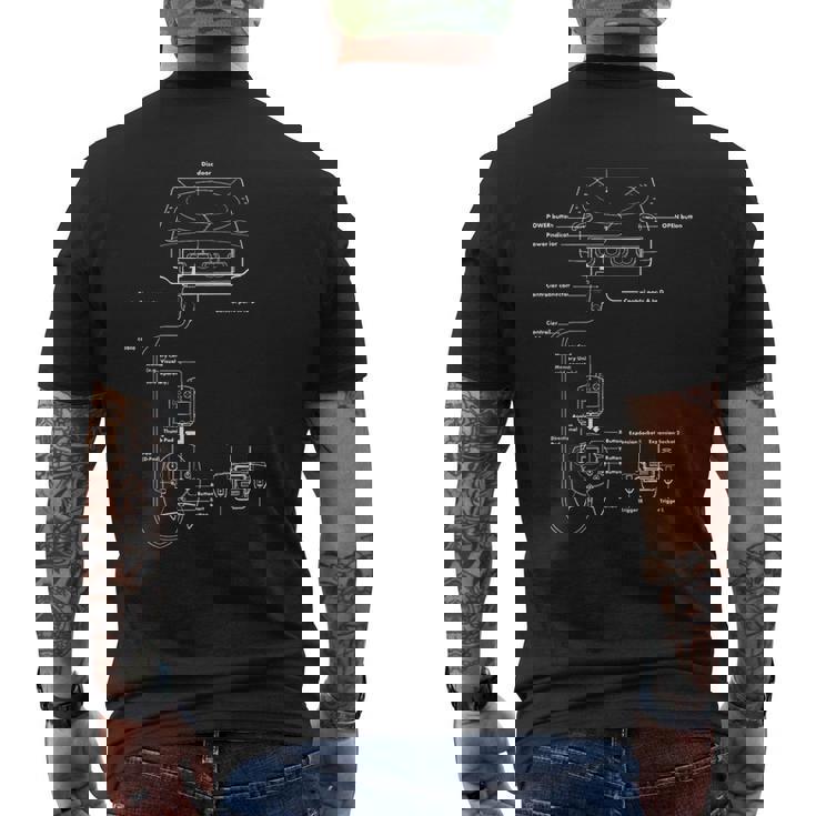 ヴィンテージゲーム図表 ビデオゲームコンソール レトロチャート ギフト メンズTシャツ バックプリント