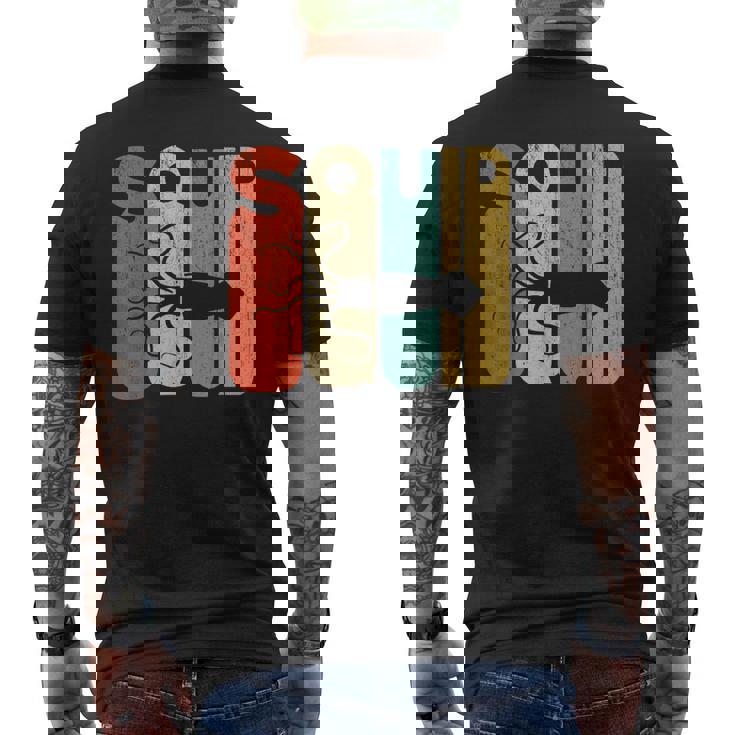 ヴィンテージスタイル イカシルエット 面白いイカシャツ メンズTシャツ バックプリント