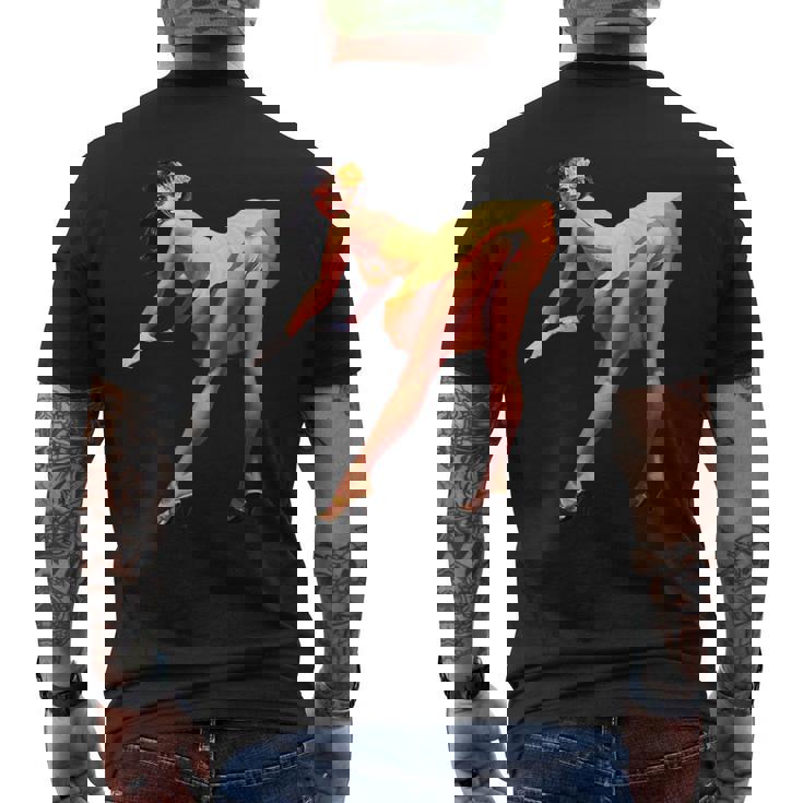 ヴィンテージピンナップガール、セクシードレス。メンズ、レディース。 メンズTシャツ バックプリント