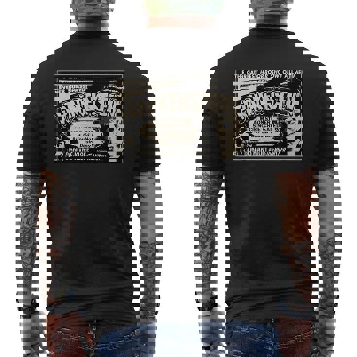 ヴィンテージホラー映画モンスター ハロウィン フランケンシュタインモンスター メンズTシャツ バックプリント