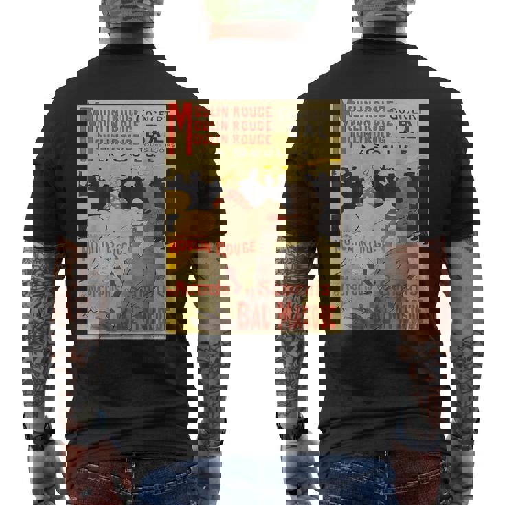 ヴィンテージポスター トゥールーズロートレック レトロtシャツ メンズTシャツ バックプリント