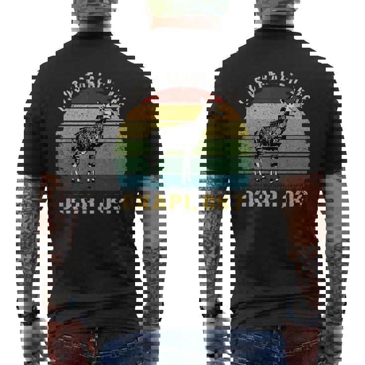 ヴィンテージレトロオカピ動物tシャツ I Just Really Like Okapi Ok メンズTシャツ バックプリント