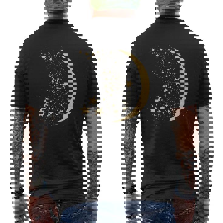 ヴィンテージ三日月と星宇宙アートイラストtシャツ メンズTシャツ バックプリント