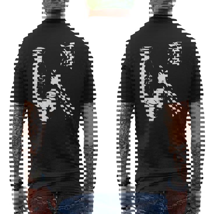 ヴィンテージ日本酒飲酒日本食 メンズTシャツ バックプリント