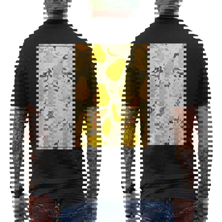 ヴィンテージ柄アート梨 メンズTシャツ バックプリント