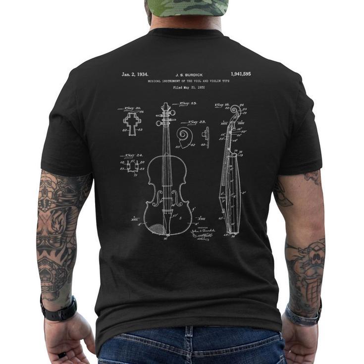 ヴィンテージ特許プリント 1932 バイオリン奏者 ミュージシャンギフト メンズTシャツ バックプリント