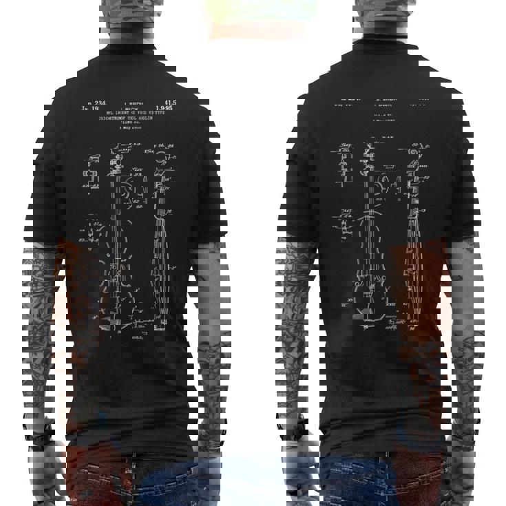 ヴィンテージ特許プリント 1932 バイオリン奏者 ミュージシャンギフト メンズTシャツ バックプリント