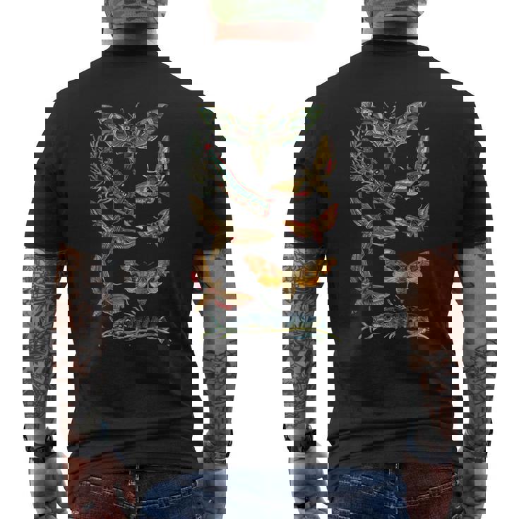 ヴィンテージ蛾 科学ギフト 昆虫 虫 イラスト メンズTシャツ バックプリント