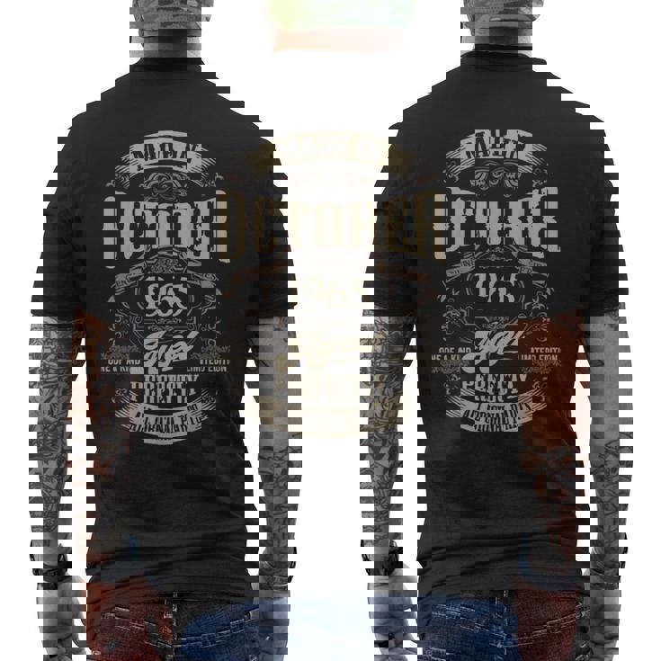 ヴィンテージ還暦祝い 1965年10月生まれ 60歳 メンズTシャツ バックプリント