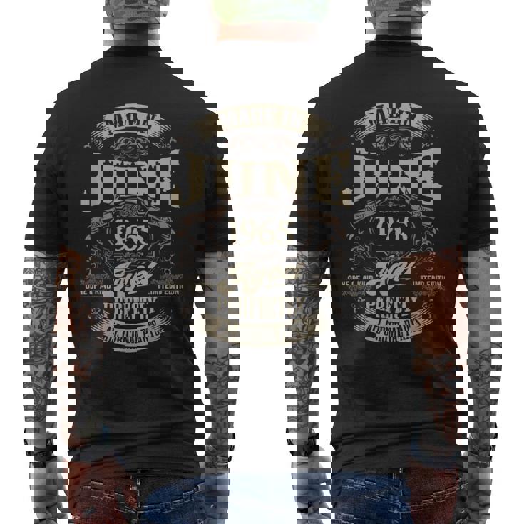 ヴィンテージ還暦祝い 1965年6月生まれ 60歳 メンズTシャツ バックプリント