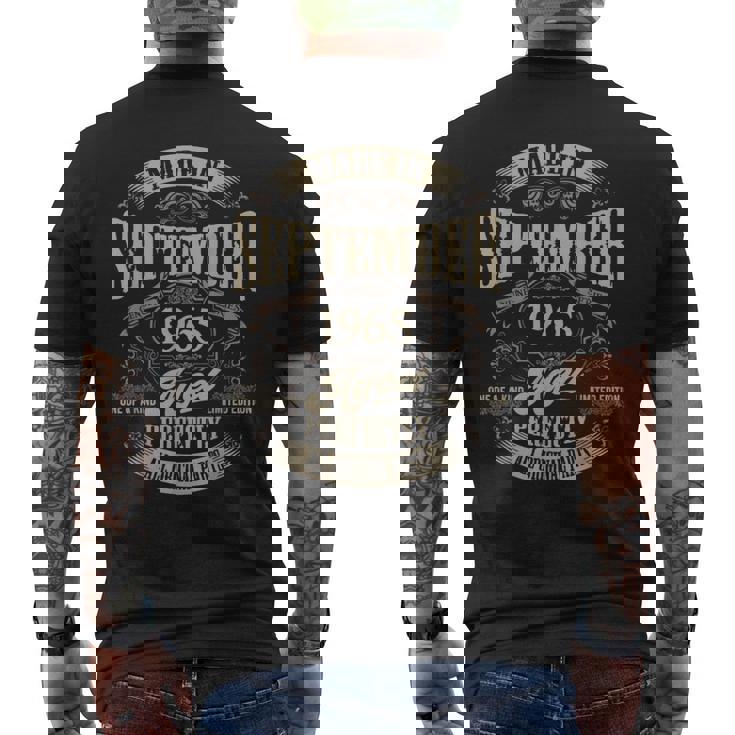 ヴィンテージ還暦祝い 1965年9月生まれ 60歳 メンズTシャツ バックプリント