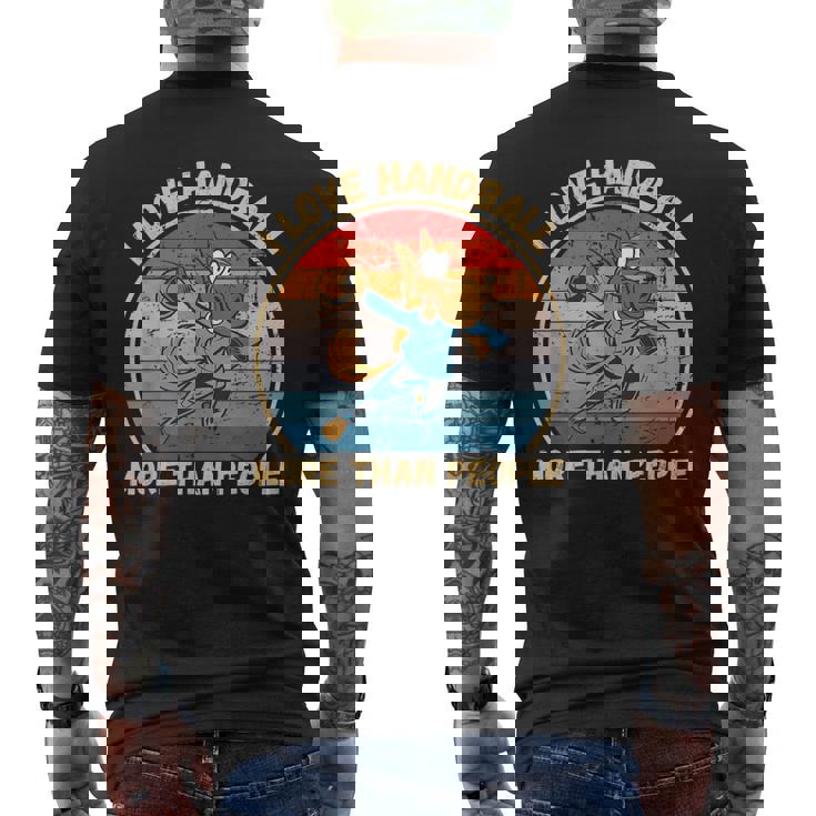 ヴィンテージ馬 I Love Handball More Than People メンズTシャツ バックプリント