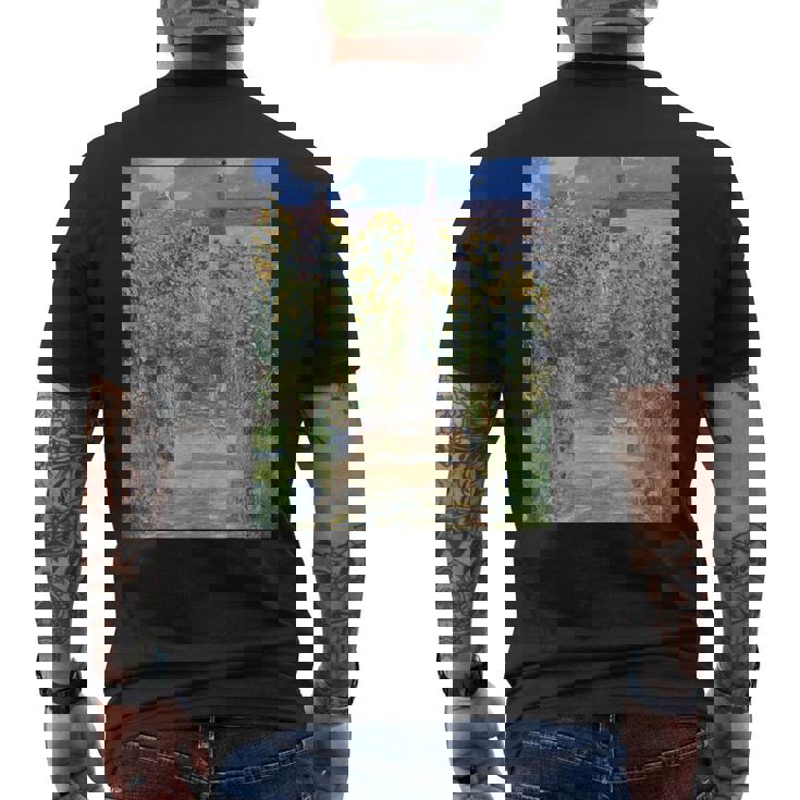 ヴェトゥイユの画家の庭／クロード・モネ（ビッグプリント）【世界の名画】Claude Monet 美術館アート 油絵 メンズTシャツ バックプリント