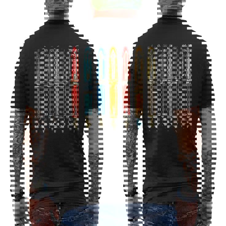 万年筆 熱狂的 コレクター愛好家 レトロ ヴィンテージ インク メンズTシャツ バックプリント