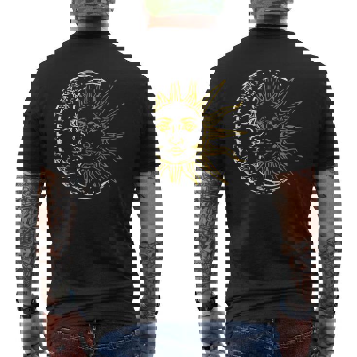 三日月 太陽 メンズTシャツ バックプリント