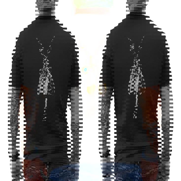 三連フェザー メンズTシャツ バックプリント