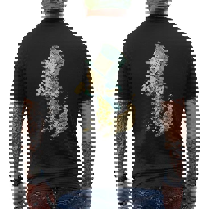 不思議の国のアリス マッドハッター ビンテージイラスト メンズTシャツ バックプリント