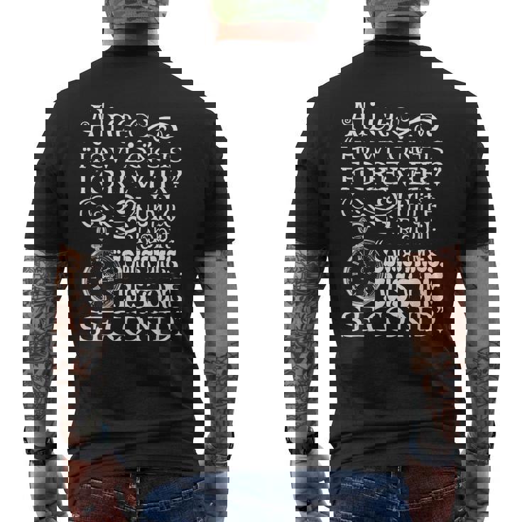 不思議の国の美しいアリス「How Long Is Forever」の引用 メンズTシャツ バックプリント