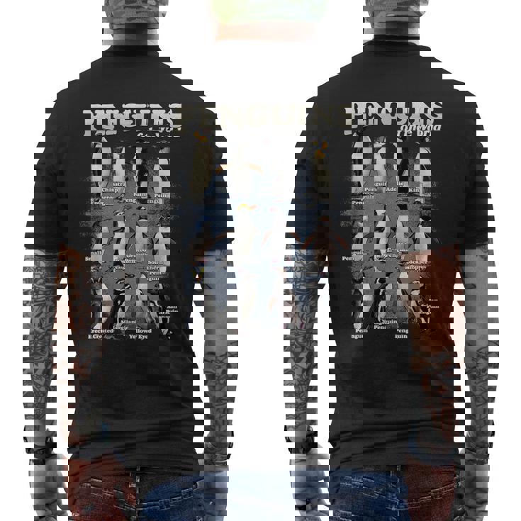 世界のペンギン 海洋生物学 ペンギン好き メンズTシャツ バックプリント