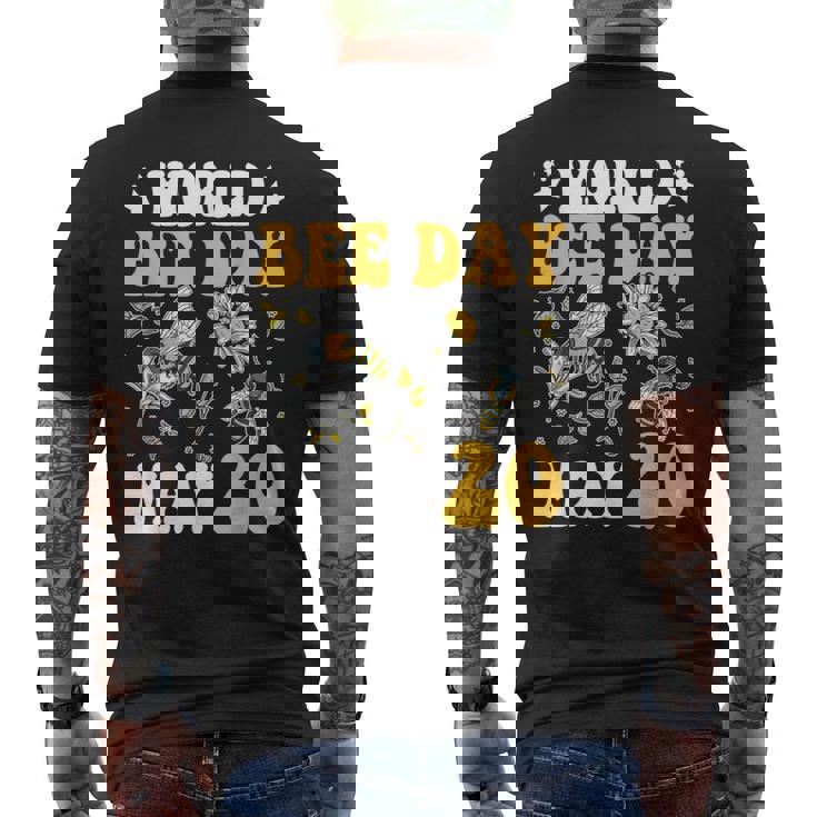 世界ミツバチの日 ミツバチ メンズTシャツ バックプリント