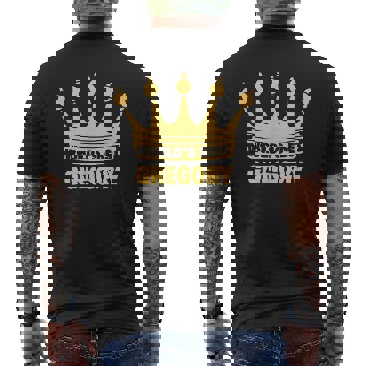 世界一のグレゴリー 面白い名前「グレゴリー」 メンズTシャツ バックプリント