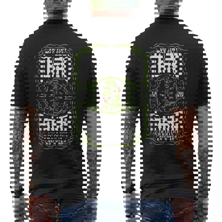 世界最高のトマト農家、面白いトマトガーデニング メンズTシャツ バックプリント