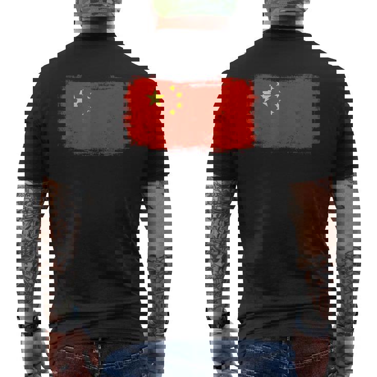 中国中国の国旗 メンズTシャツ バックプリント