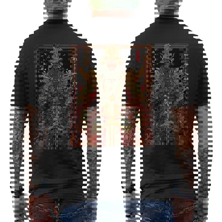 中国神主 関羽 神話 軍人 戦士 メンズTシャツ バックプリント