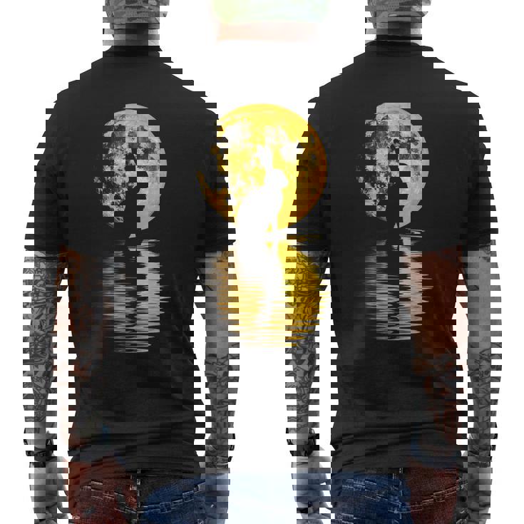 中秋節月 うさぎ シルエット 月餅 恋人 メンズTシャツ バックプリント