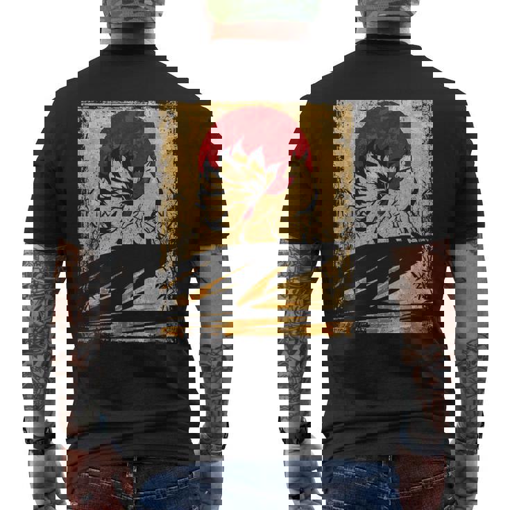 九尾の狐 日本のレトロアート メンズTシャツ バックプリント