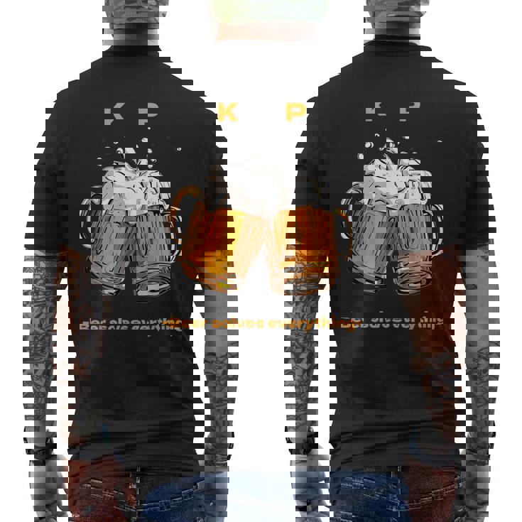 乾杯ビールは全てを解決する ビール 夏 乾杯 Kp ジョッキ 生ビール メンズTシャツ バックプリント