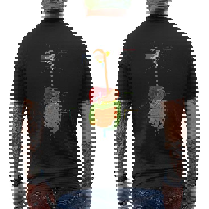 人体消化器系消化管の解剖学 メンズTシャツ バックプリント