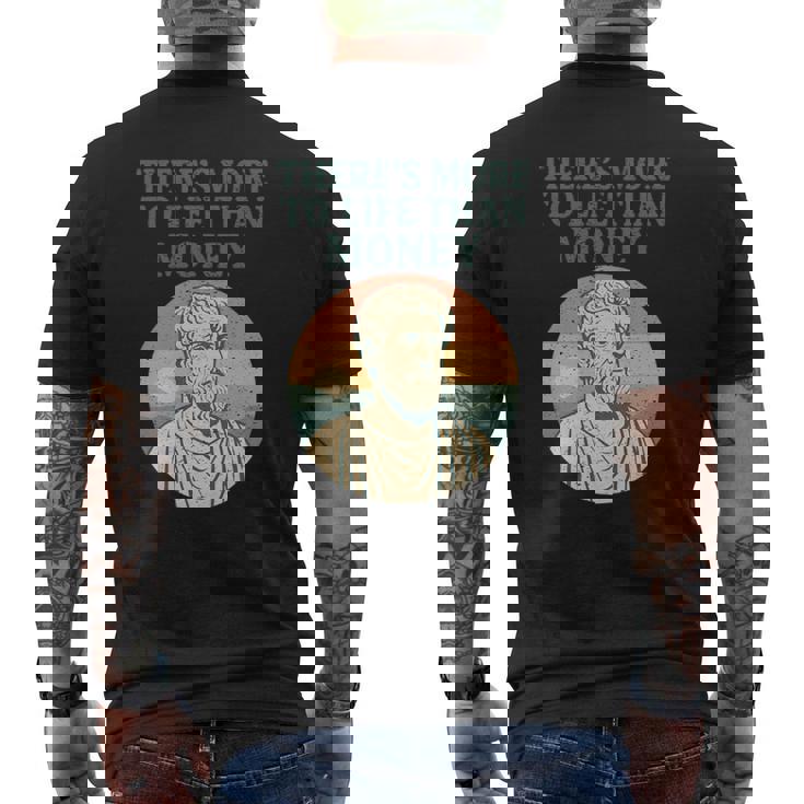 人生にはお金以上のものがあります 哲学者古代 長袖tシャツ メンズTシャツ バックプリント