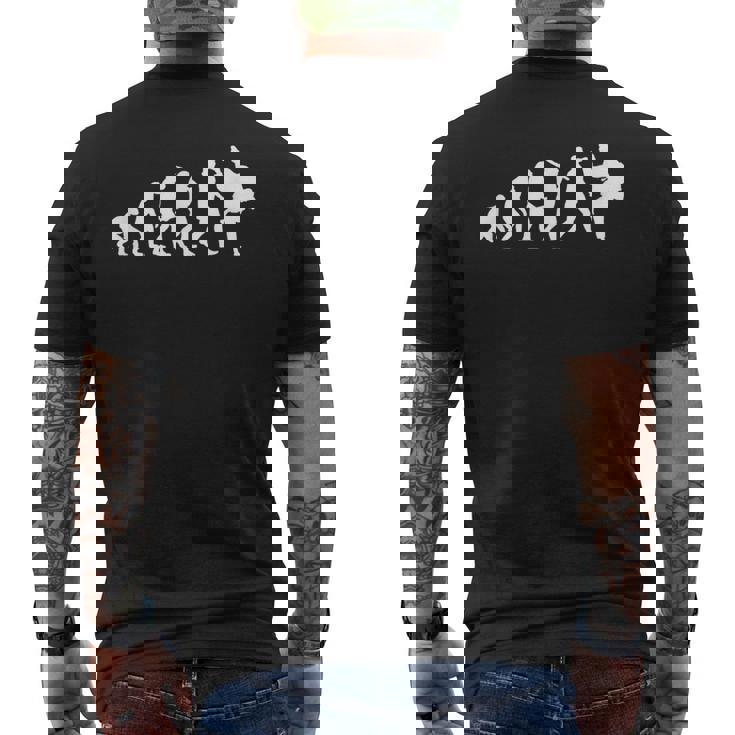 人類の進化 エボリューション 道場 柔道好き 趣味 古武道 柔道家 柔道部 おもしろ 柔道 メンズTシャツ バックプリント