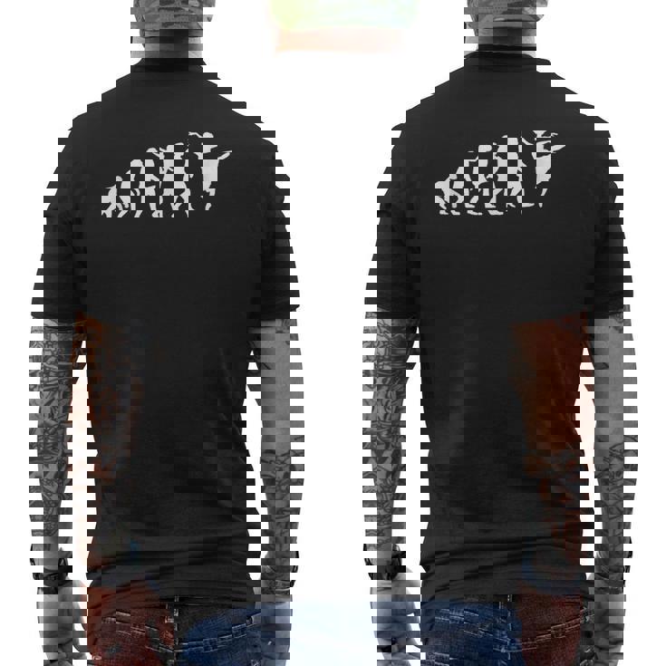 人類の進化 バレリーナ クラシックバレエ モダンバレエ 趣味 バレエ教室 バレエ音楽 エボリューション バレエ メンズTシャツ バックプリント