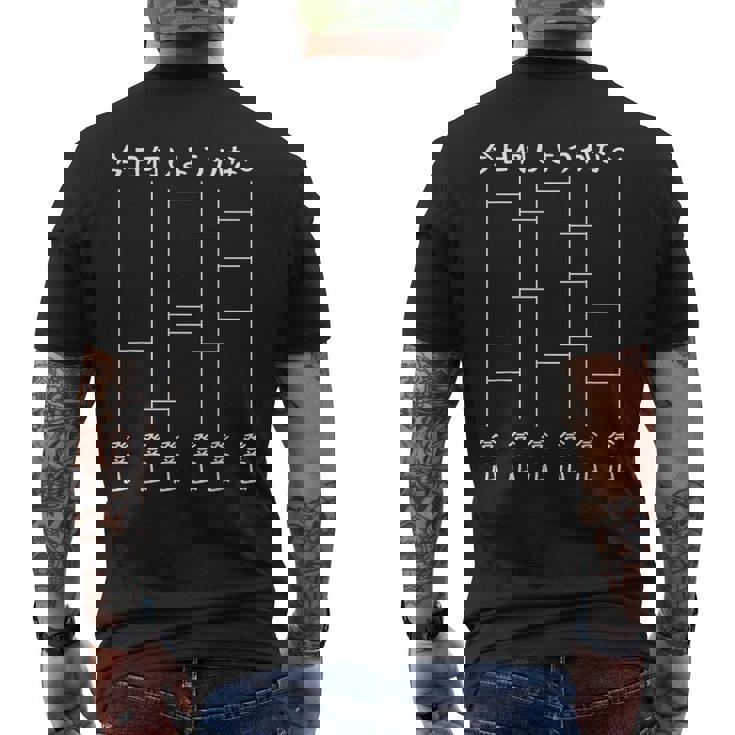 今日何しようかな 登山 あみだくじ おもしろ 面白い ギャグ ネタ ウケ狙い 笑える メンズTシャツ バックプリント