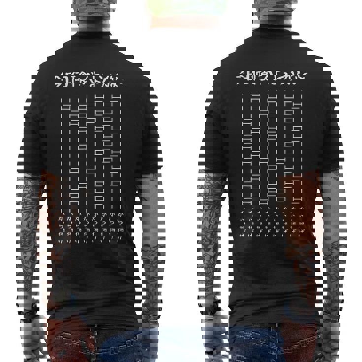 今日何食べようかなー あみだくじの面白ネタ から揚げ あみだくじ ギャグ ジョーク から揚げ好き おもしろ メンズTシャツ バックプリント