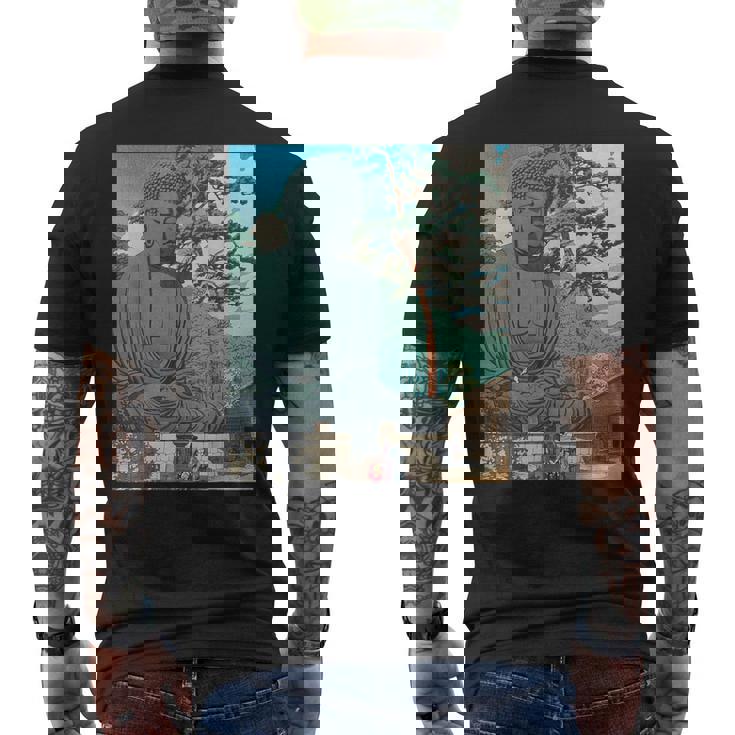 仏 大仏像 仏教 禅 瞑想 メンズTシャツ バックプリント