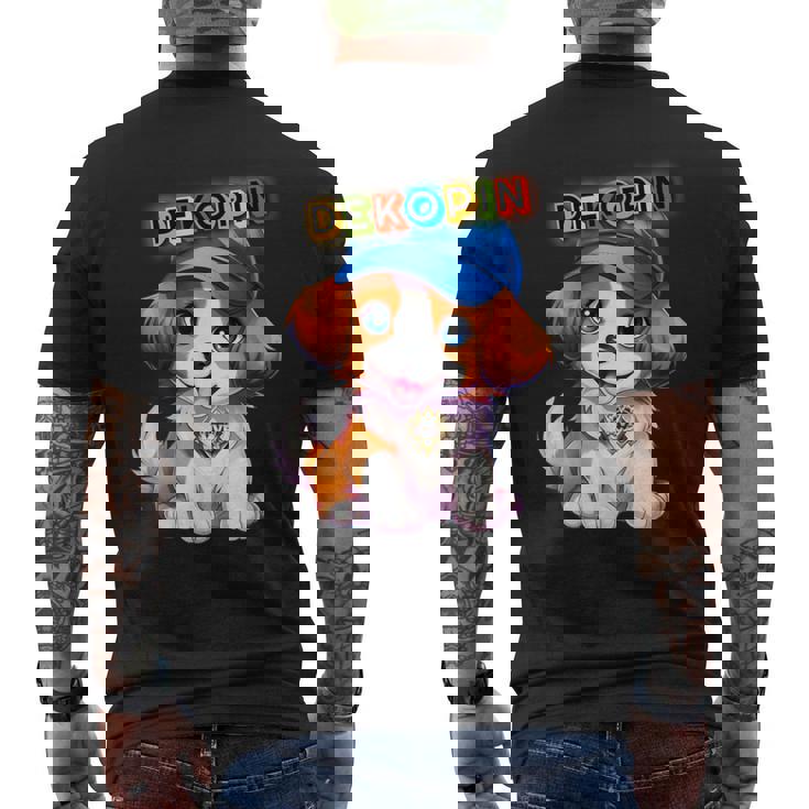 仔犬 野球 Decoy デコピン 愛犬 Kooikerhondje かわいい 人気者 メンズTシャツ バックプリント