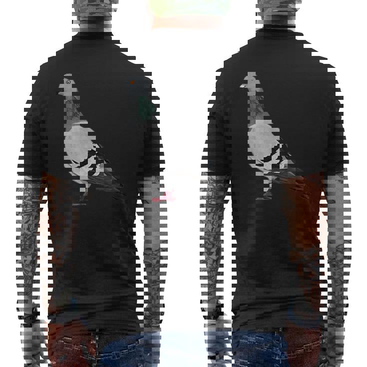 伝書鳩 鳥 動物 図 バードウォッチング 贈り物 鳥類学者 メンズTシャツ バックプリント