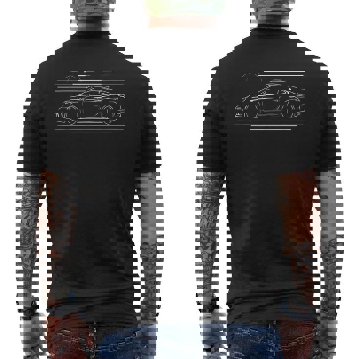 伝説のスポーツカーtシャツ アイコニックな911シルエットデザイン メンズTシャツ バックプリント