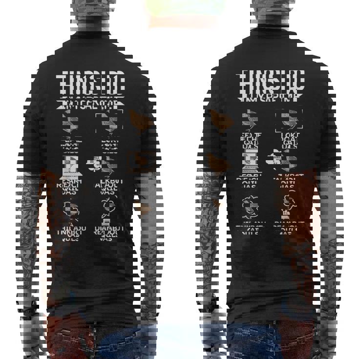 余暇にやること ウズラの鳥狩り ウズラ メンズTシャツ バックプリント