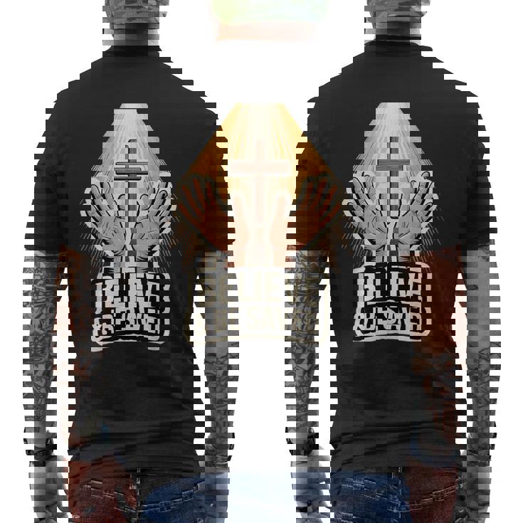 信じて救われる メンズTシャツ バックプリント