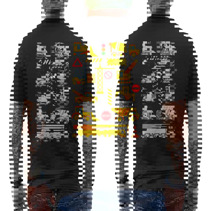 働く車 工事車両 面白いtシャツ イラスト かわいい キッズ 子供用 メンズ おもしろグッズ 子供 男の子 メンズTシャツ バックプリント