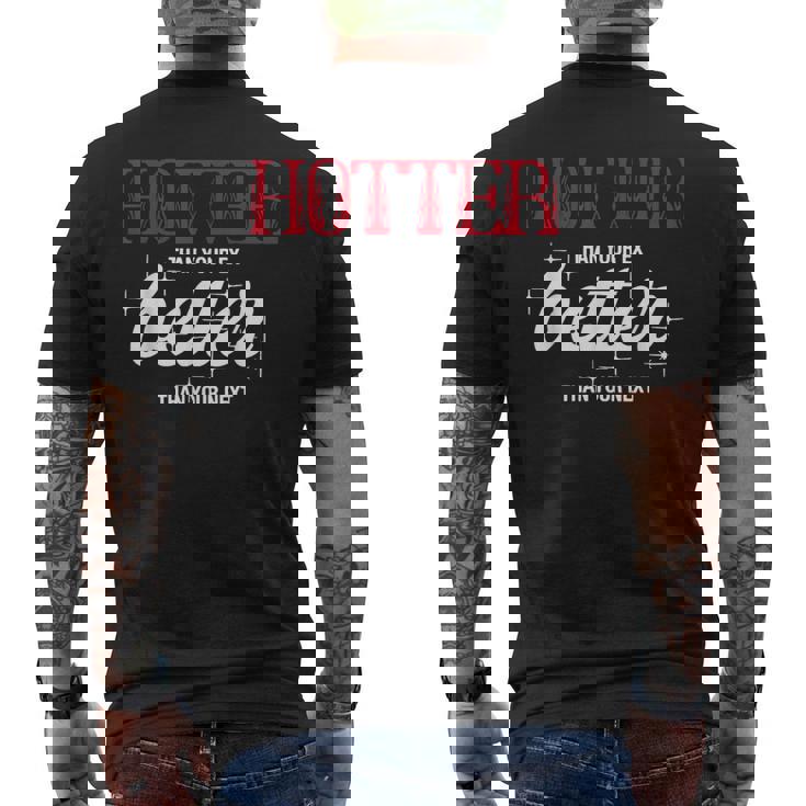 元カレより暑い-次の面白い彼氏よりもいい メンズTシャツ バックプリント