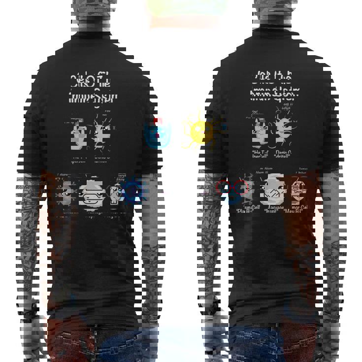 免疫系細胞生物学細胞科学ユーモア免疫学者 メンズTシャツ バックプリント