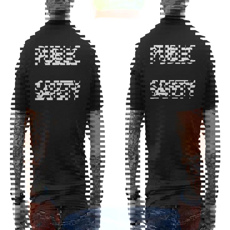 公安警備員 イベントスタッフオフィサー ジョブユニフォーム メンズTシャツ バックプリント