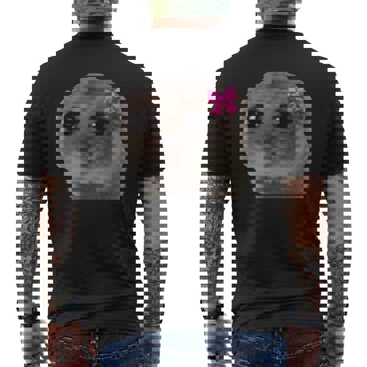 公式悲しいハムスターミーム メンズTシャツ バックプリント